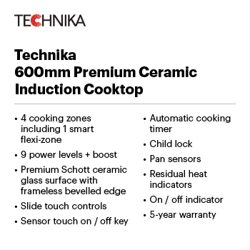 Technica 600mm induction cooktop info