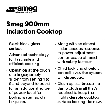 Smeg 900mm induction cooktop info