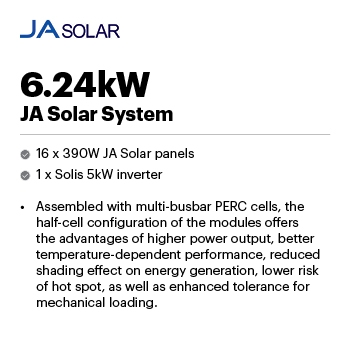 JA solar 6.24kw text
