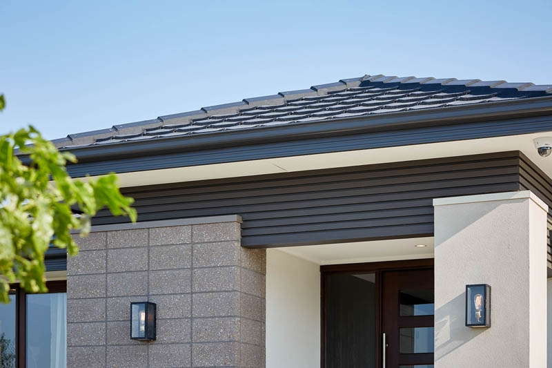 Façade of the Belair model Henley home made with non combustible cladding